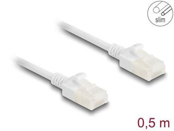 Delock Síťový kabel RJ45 Cat.6A, ze zástrčky na zástrčku, s robustní západkou, pro průmyslové použití, U/UTP Slim, 0,5 m