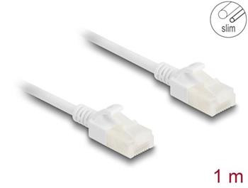Delock Síťový kabel RJ45 Cat.6A, ze zástrčky na zástrčku, s robustní západkou, pro průmyslové použití, U/UTP Slim, 1 m, 
