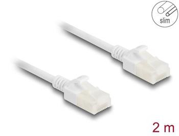Delock Síťový kabel RJ45 Cat.6A, ze zástrčky na zástrčku, s robustní západkou, pro průmyslové použití, U/UTP Slim, 2 m, 