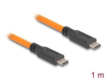 Delock USB 5 Gbps kabel, ze zástrčky USB Type-C™ na zástrčku USB Type-C™, k focení s tetheringem, 1 m, oranžový