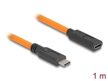 Delock USB 5 Gbps kabel, ze zástrčky USB Type-C™ na zásuvku USB Type-C™, k focení s tetheringem, 1 m, oranžový