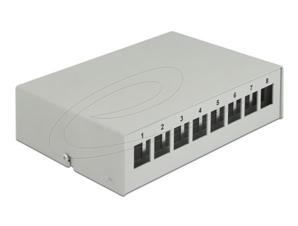 Delock Keystone Patch Panel, 8 portů, šedý