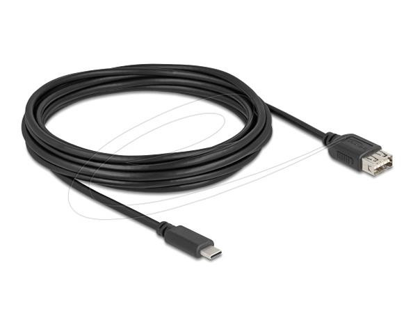 Delock USB 2.0 kabel USB Type-C samec na EASY USB Type-A samice 5 m, černý