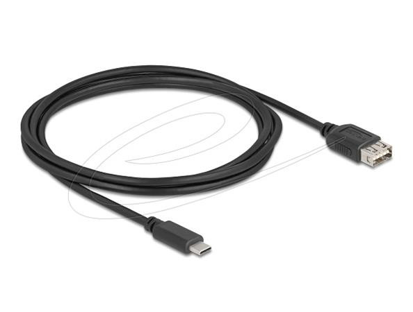 Delock USB 2.0 kabel USB Type-C samec na EASY USB Type-A samice 2 m, černý