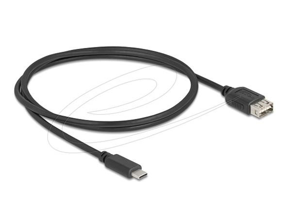 Delock USB 2.0 kabel USB Type-C samec na EASY USB Type-A samice 1 m, černý