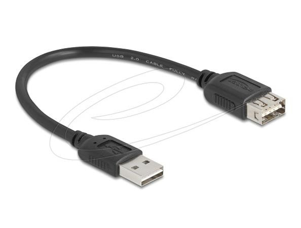 Delock USB 2.0 prodlužovací kabel EASY USB Type-A samec na EASY USB Type-A samice 0,2 m, černý