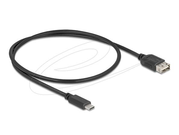 Delock USB 2.0 kabel USB Type-C samec na EASY USB Type-A samice 0,5 m, černý