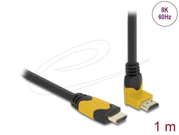 Delock High Speed HDMI kabel samec přímý na samec 90° pravoúhlý nahoru 48 Gbps 8K 60 Hz 1 m