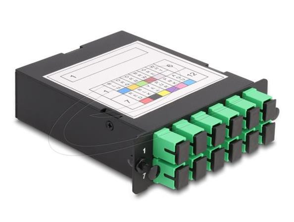 Delock Vysoce hustá (HD) optickovláknová kazeta ze zástrčky MPO na 12 x zásuvek SC Simplex, 12 vláken