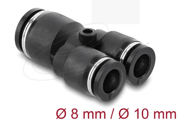 Delock Pneumatická spojka 2 x 8 mm na 1 x 10 mm s montážním otvorem ve tvaru Y