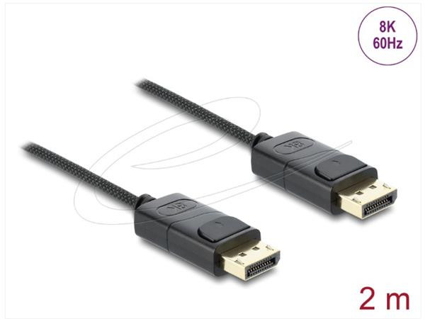 Delock Koaxiální kabel DisplayPort 8K 60 Hz s pleteným opláštěním 2 m