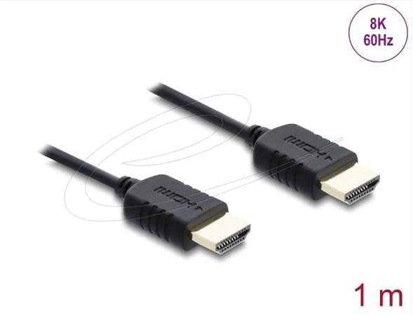 Delock Koaxiální kabel High Speed HDMI 8K 60 Hz 48 Gbps s pleteným opláštěním 1 m