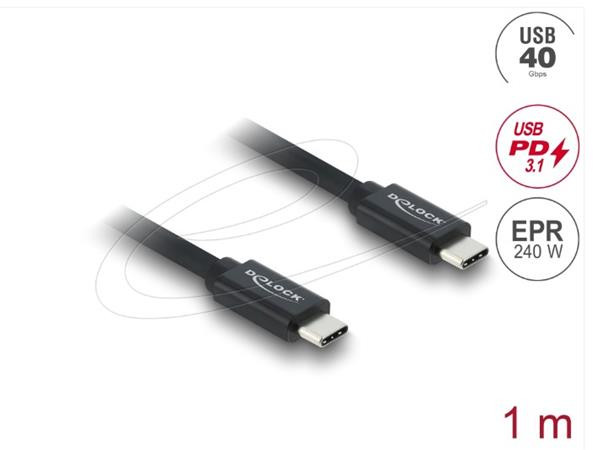 Delock Koaxiální kabel USB 40 Gbps USB PD 3.1 240 W 1 m
