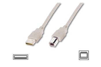 Digitus USB kabel A/samec na B-samec, 2x stíněný, béžový, 1,8m 