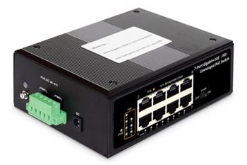 DIGITUS Professional Industrial 7-port Gigabit PoE+ switch with 1x PD port