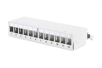DIGITUS Modular Desktop Patch Panel, stíněný 12 portů, světle šedá