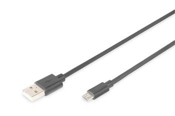 Digitus USB 2.0 kabel USB A samec na USB micro B samec, 2x stíněný, Měď, 1m