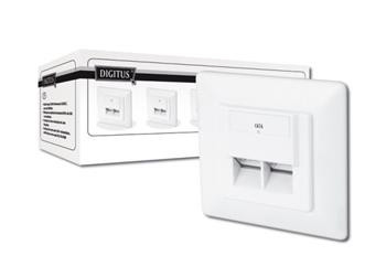 Digitus modulární dvojzásuvka CAT6, stíněná, pod omítku, LSA, bílá, 5 ks