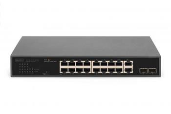 DIGITUS 16+2 Port GE  + 2GE SFP Uplink PoE Switch 16+2 Port 10/100/1000 Mbps + 2GE SFP PoE Switch