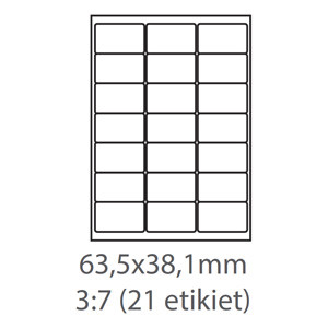 etikety Samolepiace 63,5x38,1 univerzálne biele (100 listov A4/bal.)