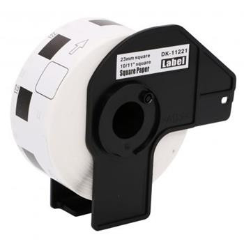 alt. štítky pre tlačiareň BROTHER QL - typ DK-11221 - 23 mm x 23 mm - 1000 kusov, biele ( štvorcové štítky)   