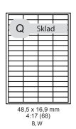 etikety Samolepiace 48,5x16,9 univerzálne biele 68ks/A4 (100 listov A4/bal.)