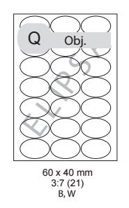 etikety samolepiace ELIPSA - 60 x 40 mm 3:7 univerzálne biele 21ks/A4 (100 listov A4/bal.)