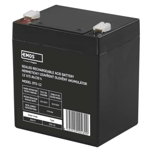 Bezúdržbový olovený akumulátor 12 V/5Ah, faston 6,3 mm