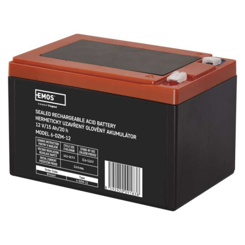Bezúdržbový olovený trakčný aku. 12 V/15 Ah, faston 6,3 mm
