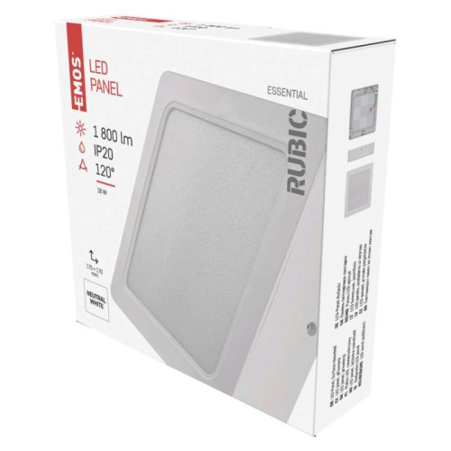 LED svietidlo 2v1 RUBIC, štvorcové, biely, 18W, neutrálna biela