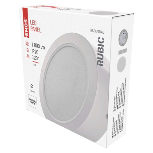 LED svietidlo 2v1 RUBIC, kruhové, biele, 18W, neutrálna biela