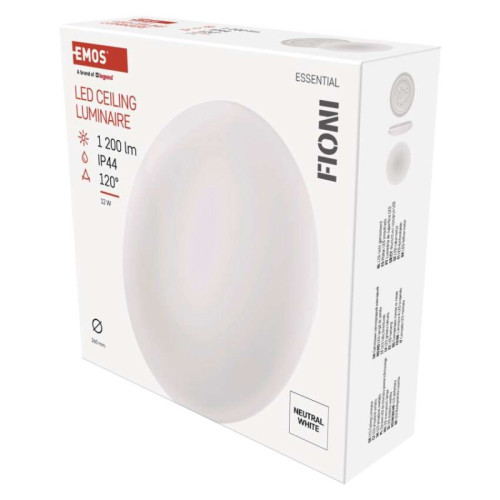 LED prisadené svietidlo FIONI, kruhové biele 12W, IP44, Neutrálna biela