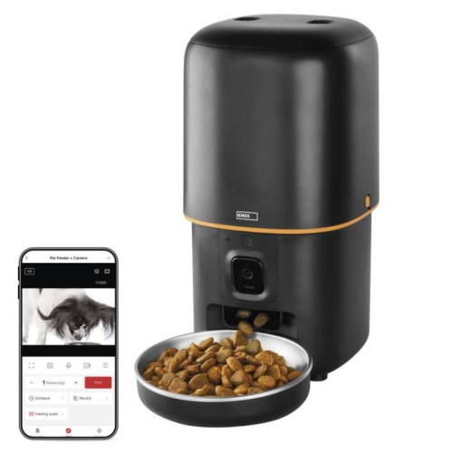 GoSmart dávkovač krmiva Pet Care s kamerou, 4 l, čierny, Wi-Fi
