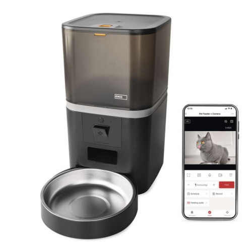 GoSmart dávkovač krmiva Pet Care s kamerou, 6 l, čierny, Wi-Fi