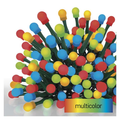 LED vianočná cherry reťaz – guličky, 30 m, vonk. aj vnútor., multicolor, programy, časovač