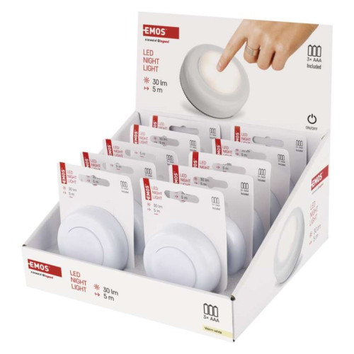 LED nočné svetlo P4722 na 3× AAA, 10 ks, display box