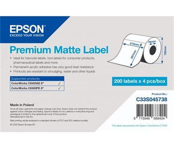 EPSON Premium Matte Label - Die Cut Roll: 210mm x 297mm, 200 labels