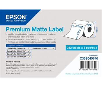 EPSON Premium Matte Label - Die-Cut Roll: 105mm x 210mm, 282 labels