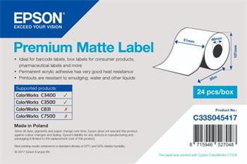 EPSON Premium Matte Label - Continuous Roll: 51mm x 35m