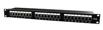 GEMBIRD 19'' patch panel, 24-portový, Cat.5e, stíněný, 1U