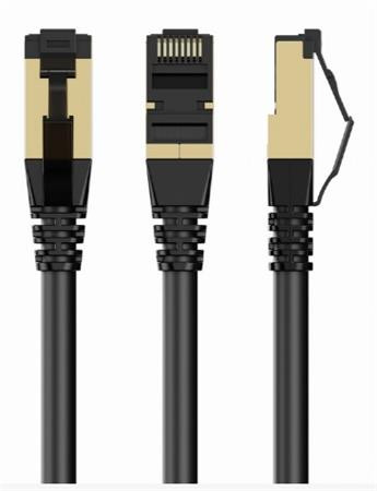 GEMBIRD PP8-LSZHCU-BK-10M – S/FTP Cat. 8 LSZH propojovací kabel, černý, 10 m