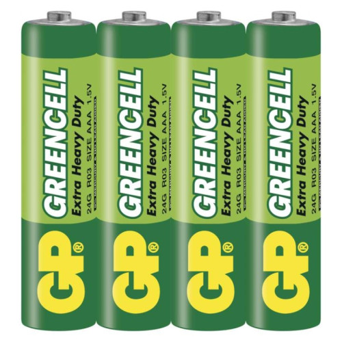 Zinko-chloridová batéria GP Greencell R03 (AAA), 4 ks