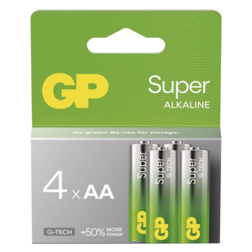Alkalická batéria GP Super LR6 (AA), 4 ks