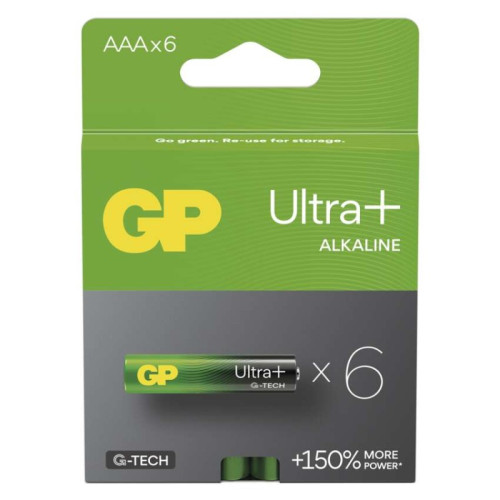 Alkalická batéria GP Ultra Plus LR03 (AAA), 6 ks