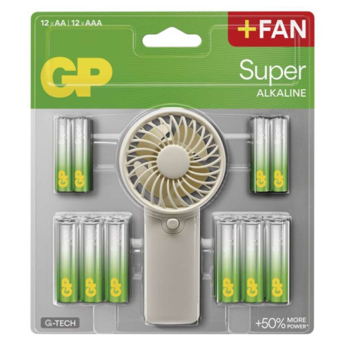 GP alkalická batéria SUPER AA 12+AAA 12+Fan BL