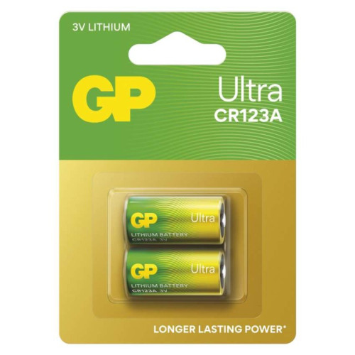 Lítiová batéria GP Ultra CR123A, 2 ks