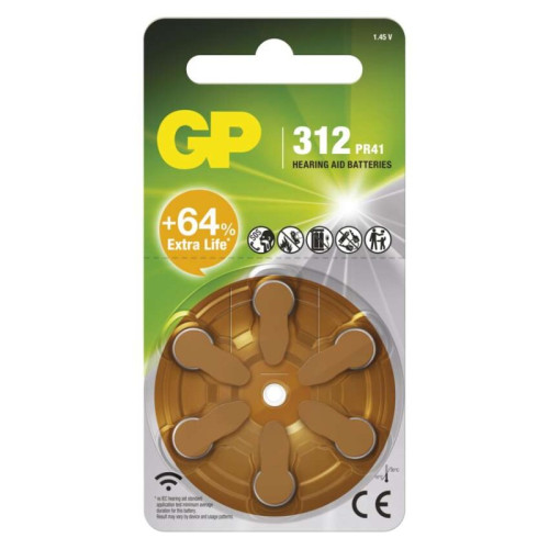 Batéria do načúvacích zariadení GP ZA312 (PR41), 6 ks
