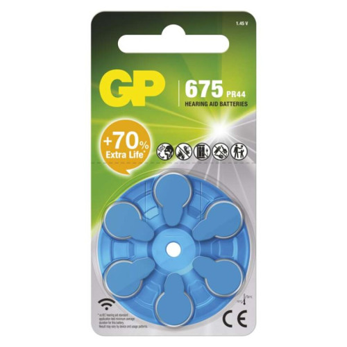 Batéria do načúvacích zariadení GP ZA675 (PR44), 6 ks