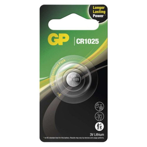 Lítiová gombíková batéria CR1025, 1 ks