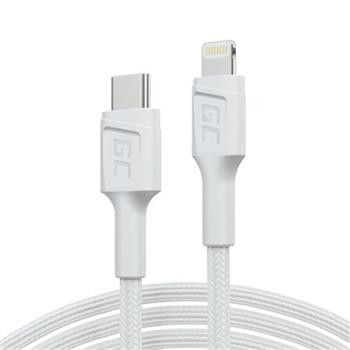 Green Cell PowerStream Bílý kabel Lightning - USB-C 1m MFi  s rychlým nabíjením Power Delivery, pro Apple iPhone
